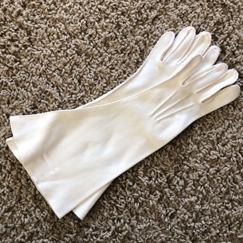 Vintage long off white gloves.